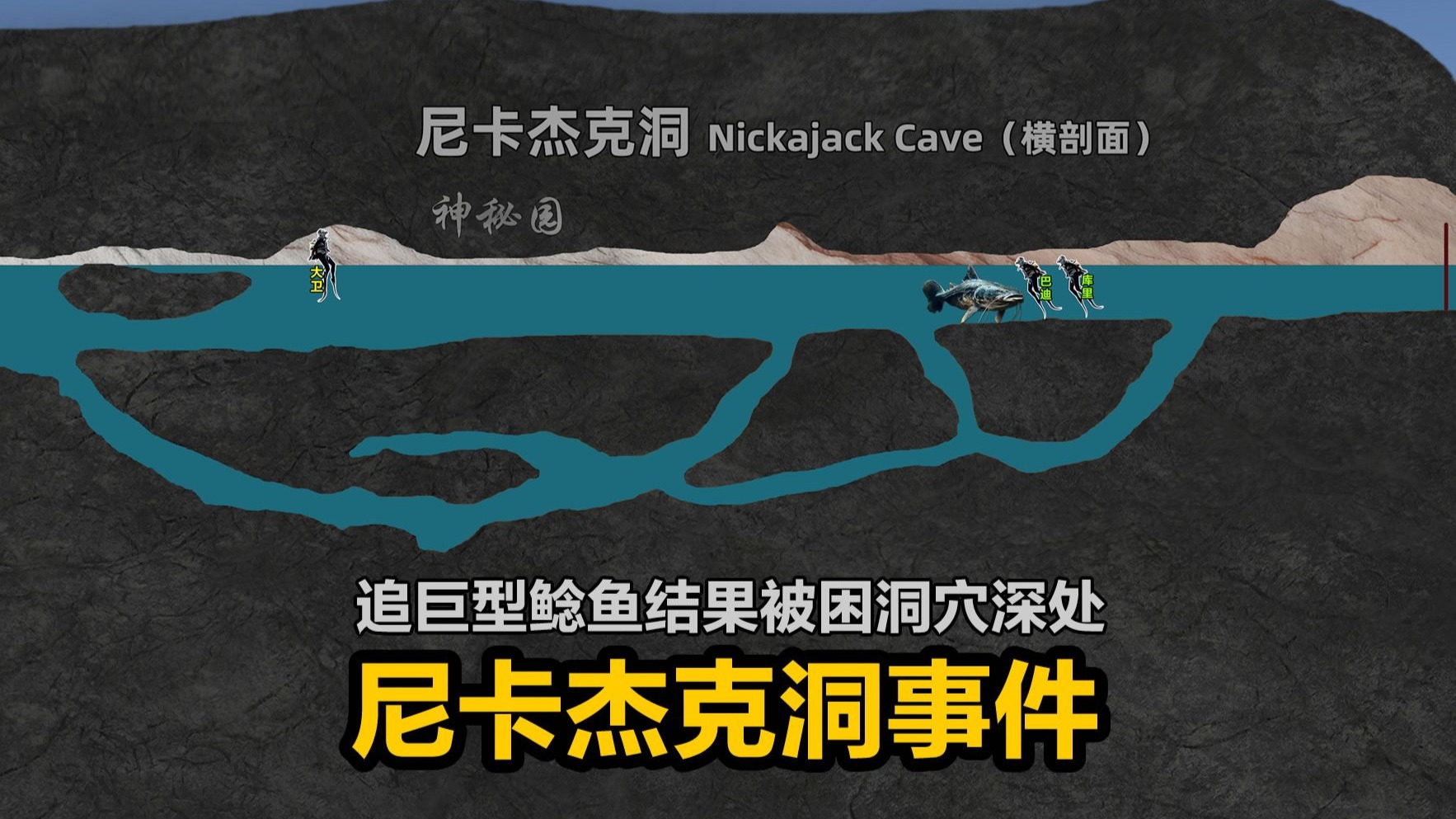 为追巨型鲶鱼被困洞穴深处，救援队认定他已经溺亡放弃救援